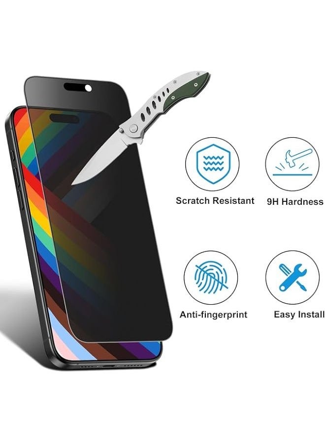 تيمبرد غلاس واقي شاشة الخصوصية لجهاز iPhone 17 Pro - زجاج مقوى 9H، مضاد للسقوط، مضاد لبصمات الأصابع، شفاف عالي الدقة 2.5D - Image 3