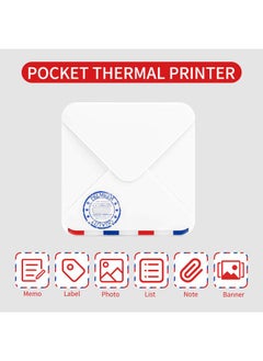 Thoraya Mini Portable Thermal Printer BT Wireless Pocket Printer 300dpi Support 15-53mm Paper Width Multiple Langulage Print Use with APP for Printing Error Photo Memo List Journal Planner Compatible with Android iOS Smartphone  - Image 2