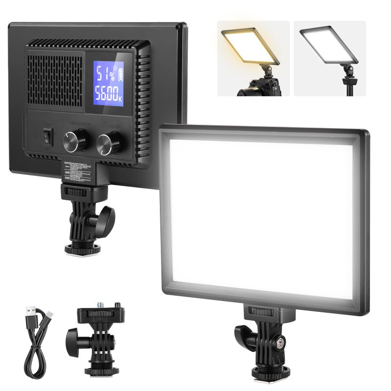 Neewer 9 LED Video Light Panel Dimmable DSLR Camera Soft Lighting 4000mAh Rechargeable Battery USB Type C Ports 3200K5600K CRI95 600Lux for Photography Video Recording Live Streaming NL116AI - Image 2