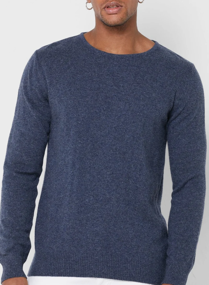 Seventy Five Texture Knit Crew Neck Sweater