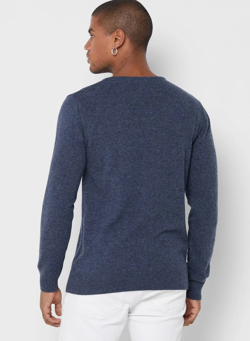 Seventy Five Texture Knit Crew Neck Sweater
