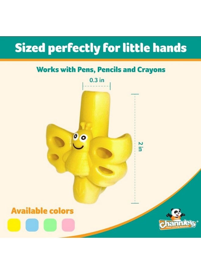 Channie's 4 Pack Pencil Grips for Kids, Colorful Butterfly-Shaped Pencil Holder for Kids, Great for Left Handed & Right-Handed Writers, Ideal for Practicing Handwriting & Math, Improve Penmanship - Image 2