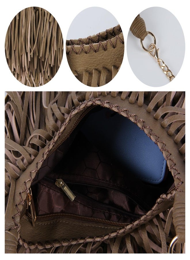 Lanpet Women Fringe Tassel Cross Body Bag Leisure Shoulder Bag - Image 4