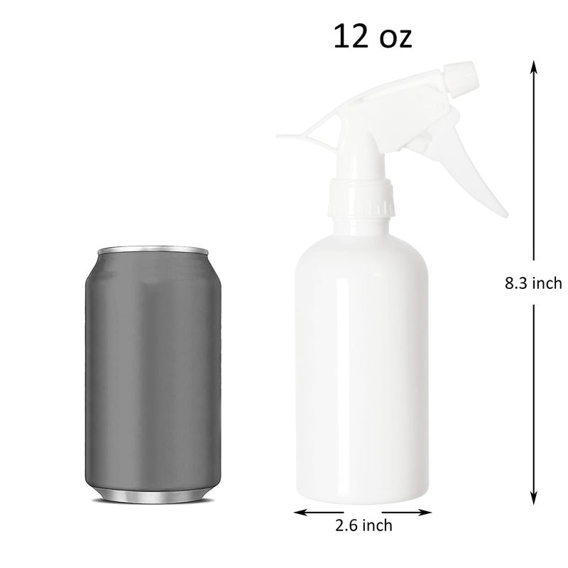 Youngever 6 Pack White Plastic Spray Bottles, Spray Bottles for Hair and Cleaning Solutions (12 Ounce) - Image 2