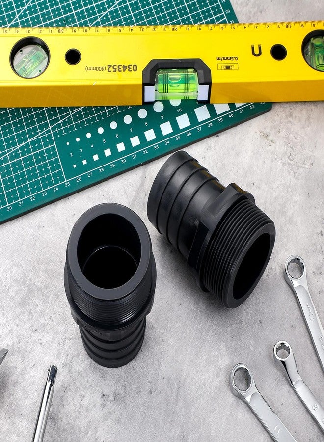 Innconee 2 Pieces PVC Tube Fitting Adapter Barbed Hose Fittings Barbed x NPT Male(1-1/2",Black,2 Pcs) - Image 4