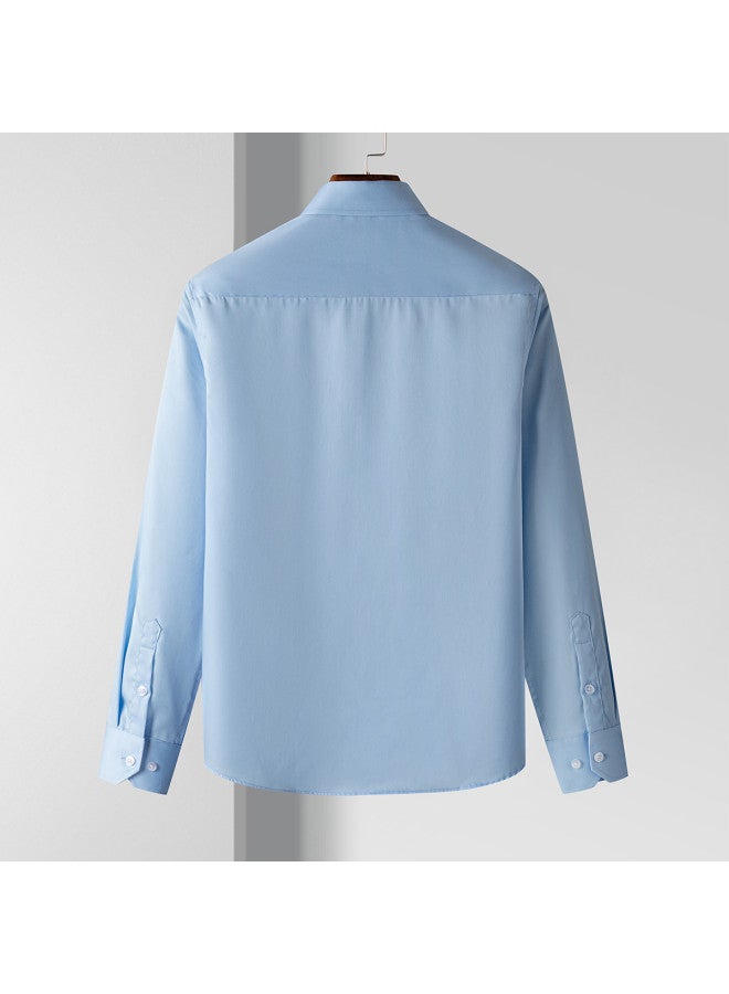 ROMON Pure Cotton Non-iron】smooth Drape Comfortable Men's Long Sleeve Shirt, Business Shirt For Men - Image 5