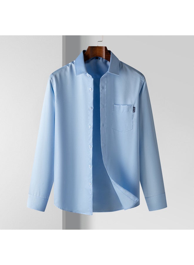 ROMON Pure Cotton Non-iron】smooth Drape Comfortable Men's Long Sleeve Shirt, Business Shirt For Men - Image 4