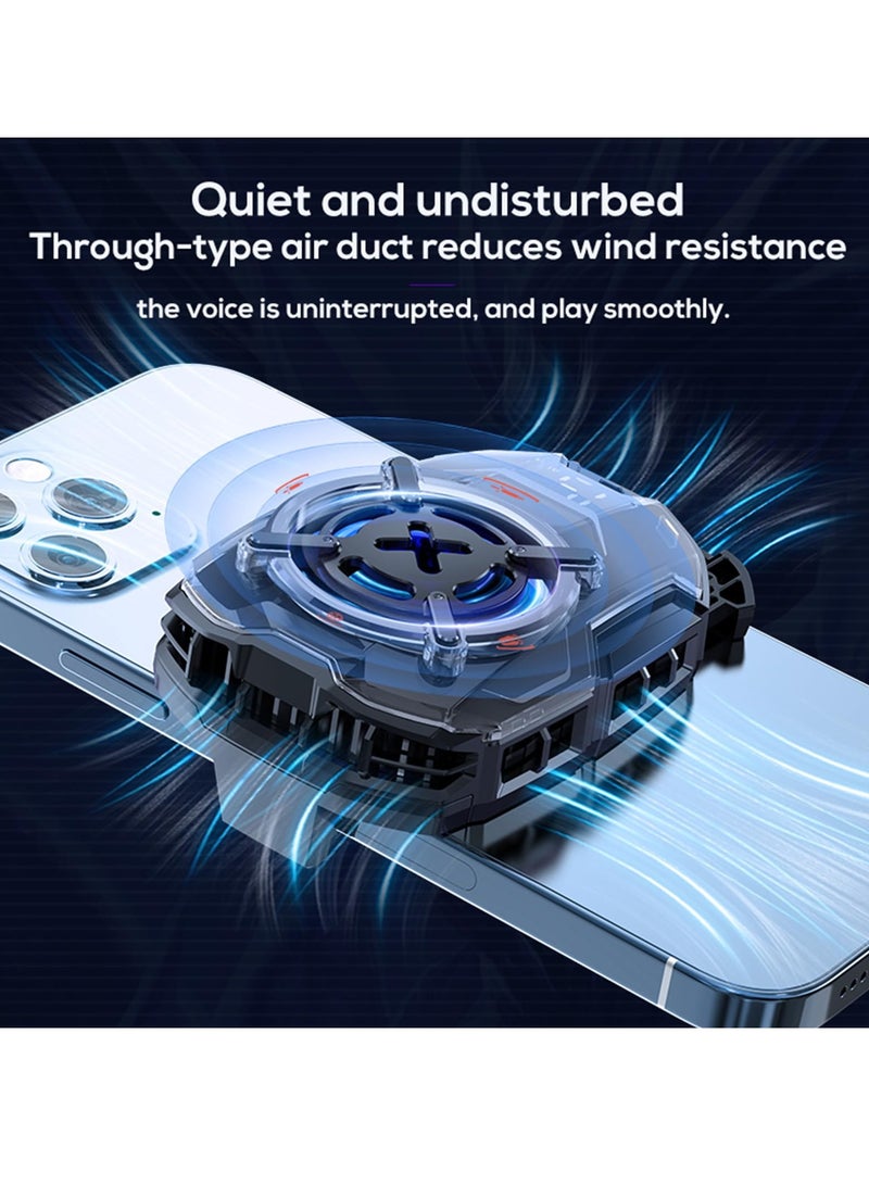 SYOSI Cell Phone Cooler Fun Cooler DL16 27W Semiconductor Heatsink Cooling Pad with LED Temperature Display Intelligent Controls Fan Speed Settings PUGB Gaming Universal for 2.83-3.66 inches iOS Android - Image 2