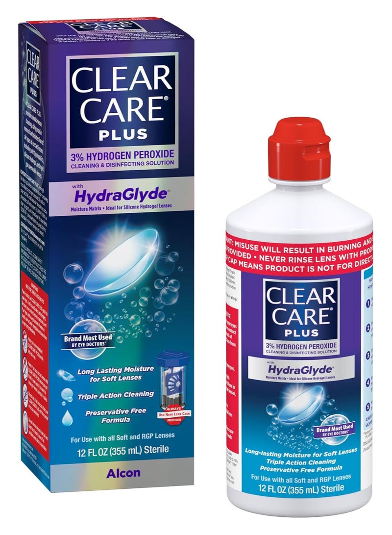 Clear Care CLEAR CARE PLUS Cleaning and Disinfecting Solution with Lens Case, 12-Ounces  - Image 1