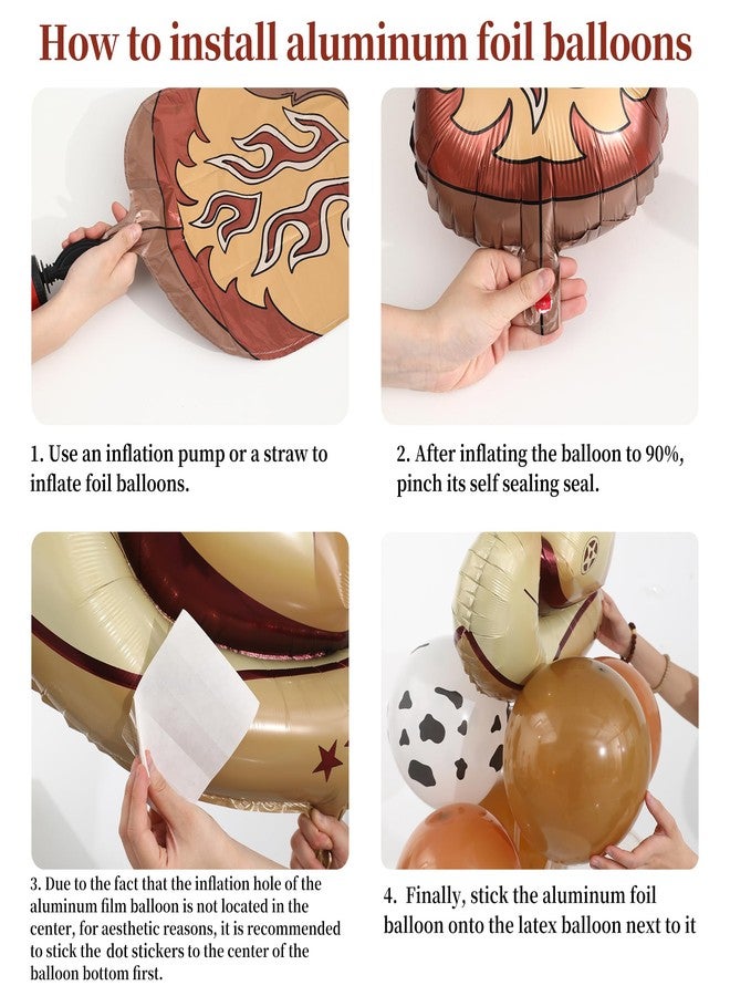 KIRIN Western Table Centerpiece Balloon Stand Kit 2 Sets with Cowboy Hat & Boot Foil Balloons Western Birthday Party Decorations Baby Shower Supplies - Image 5