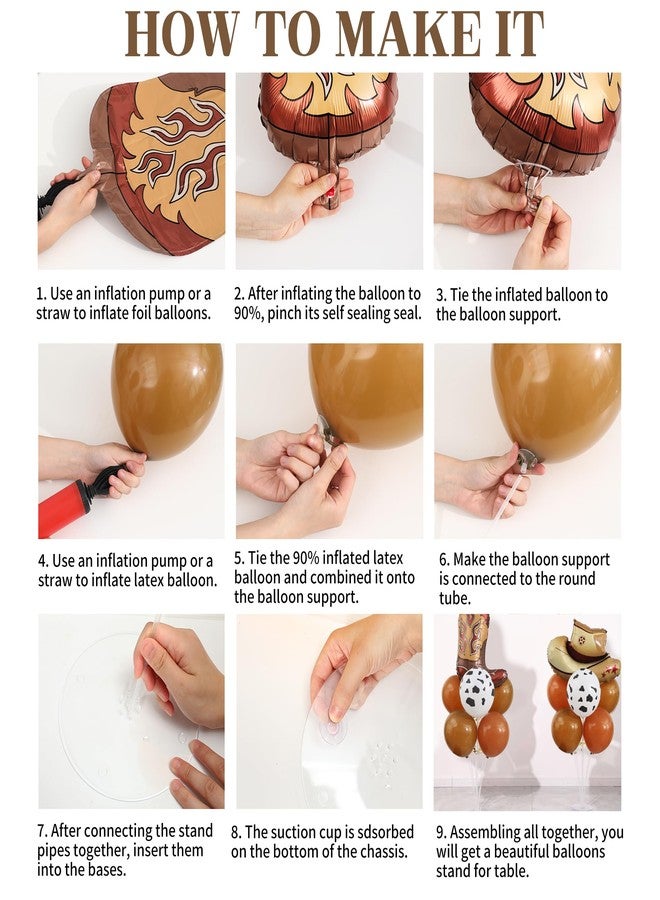 KIRIN Western Table Centerpiece Balloon Stand Kit 2 Sets with Cowboy Hat & Boot Foil Balloons Western Birthday Party Decorations Baby Shower Supplies - Image 4