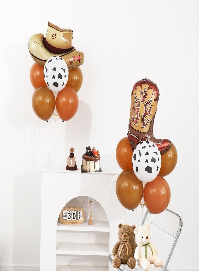 KIRIN Western Table Centerpiece Balloon Stand Kit 2 Sets with Cowboy Hat & Boot Foil Balloons Western Birthday Party Decorations Baby Shower Supplies - Image 2
