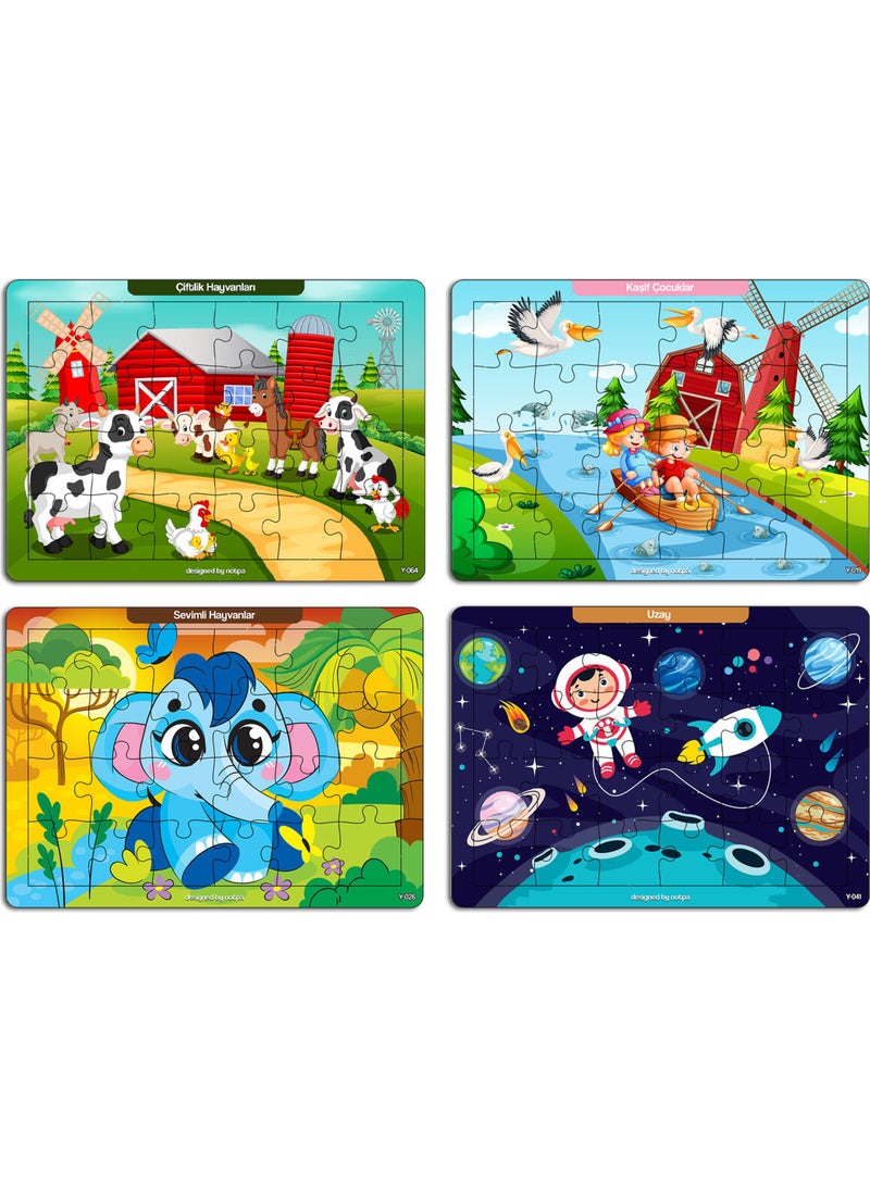 KutuTR Notpa Educational and Instructive Wooden 24 Piece Colorful Puzzle Set of 4 for Children 5  - Image 5