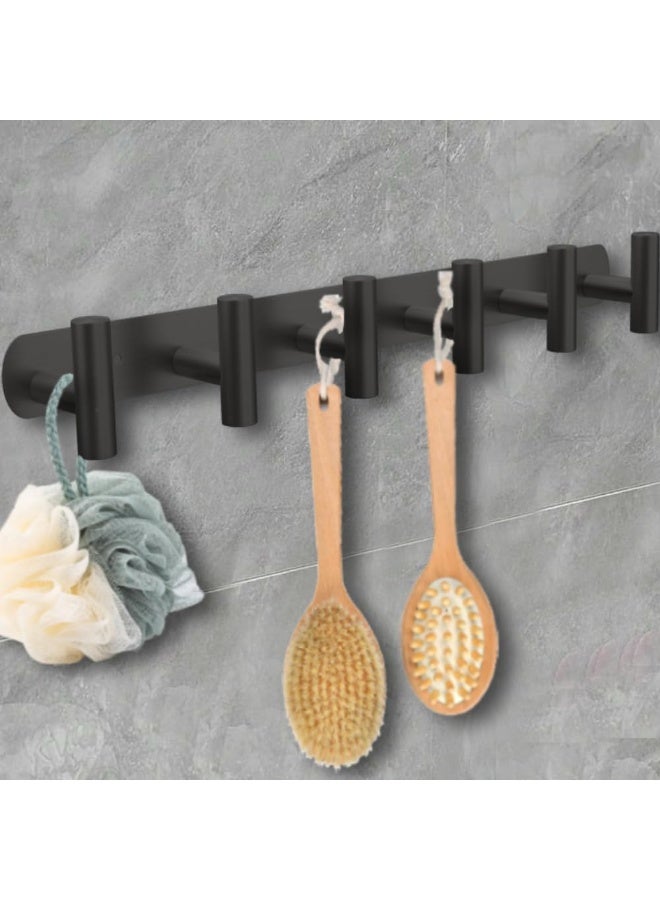 دي جي واي بي مجموعة DGYB من 2 رف معطف جدار جبل 6 أسود معطف السنانير جدار جبل الفولاذ المقاوم للصدأ 16 بوصة شماعات مناشف لمدخل غرفة النوم الطين في الحمام - Image 5