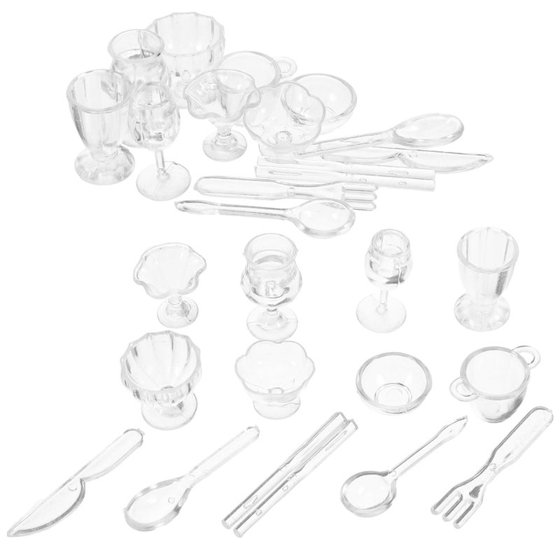 26 Pcs Mini Ice Cream Cup Toy Set With Spoons Forks For Kids Role Play Safe Rounded Edges - Image 2