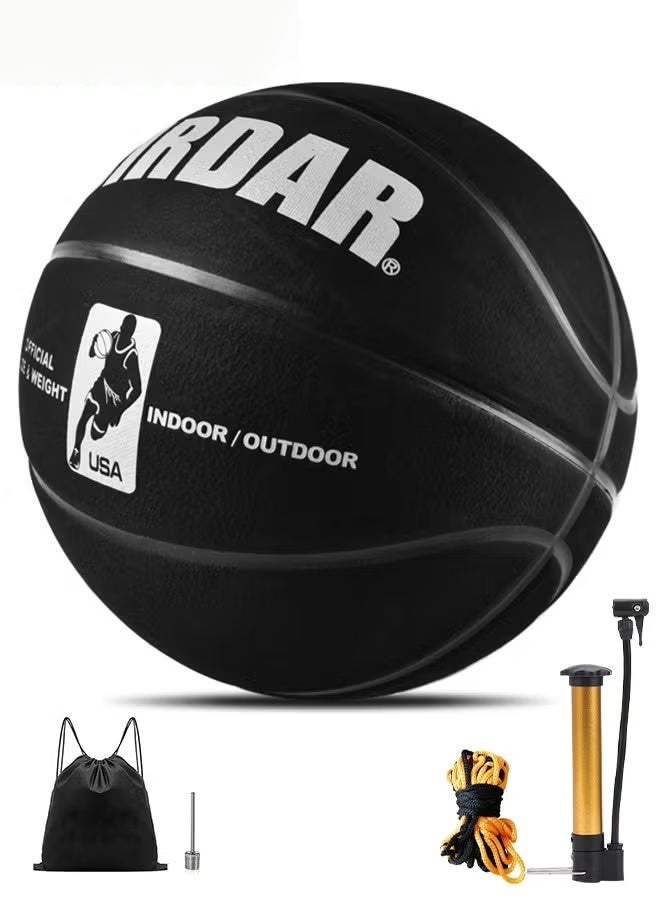 EETU Basketball,Standard Official Size 7/29.5'' Basketball,Composite Leather Street Basketball,Match Training Sports Ball,Indoor Outdoor Game For Kids Youth Adults,With Pump/Ball Needle/Net Bag/Ball Bag - Image 1