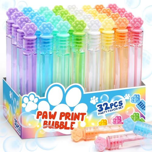 MAPIXO Paw Print Mini Bubble Wands Cat Party Supplies Puppy Dog Birthday Decoration Party Favors for Kids Toddler Prizes Treasure Box Toys Easter Pinata Goody Bag Stuffer Valentines Gift for Girl Boy - Image 1