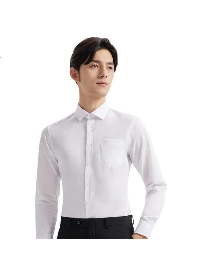 TRIES Caizi Men's Cotton Shirt, Breathable, Spring And Summer , Business White Dress Shirt, Long Sleeve, Professional Top, Multiple Colors, Formal Wear, Solid Color - Image 3