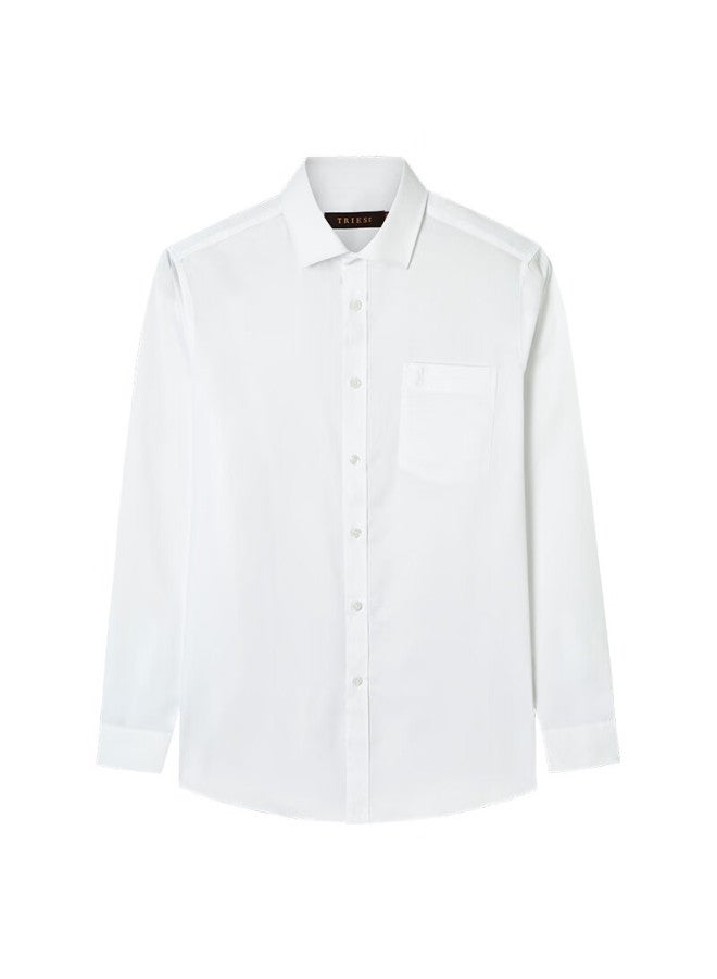 TRIES Caizi Men's Cotton Shirt, Breathable, Spring And Summer , Business White Dress Shirt, Long Sleeve, Professional Top, Multiple Colors, Formal Wear, Solid Color - Image 2