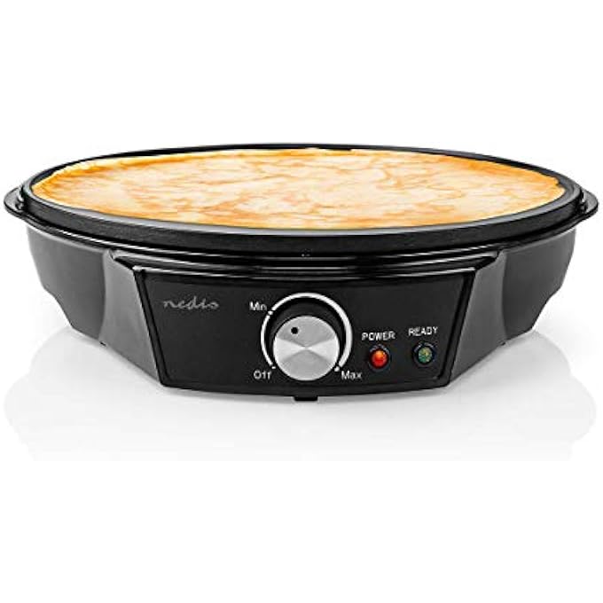 NEDIS Fccm120Fbk30 Crepe Maker  30 Cm  1200 W  Non Stick Coating  Temperature Setting  Indicator Light  Anti Slip Bottom  33 Cm  30 Cm  325 Cm  Black  Metal  Type F Cee 77  100 M - Image 3