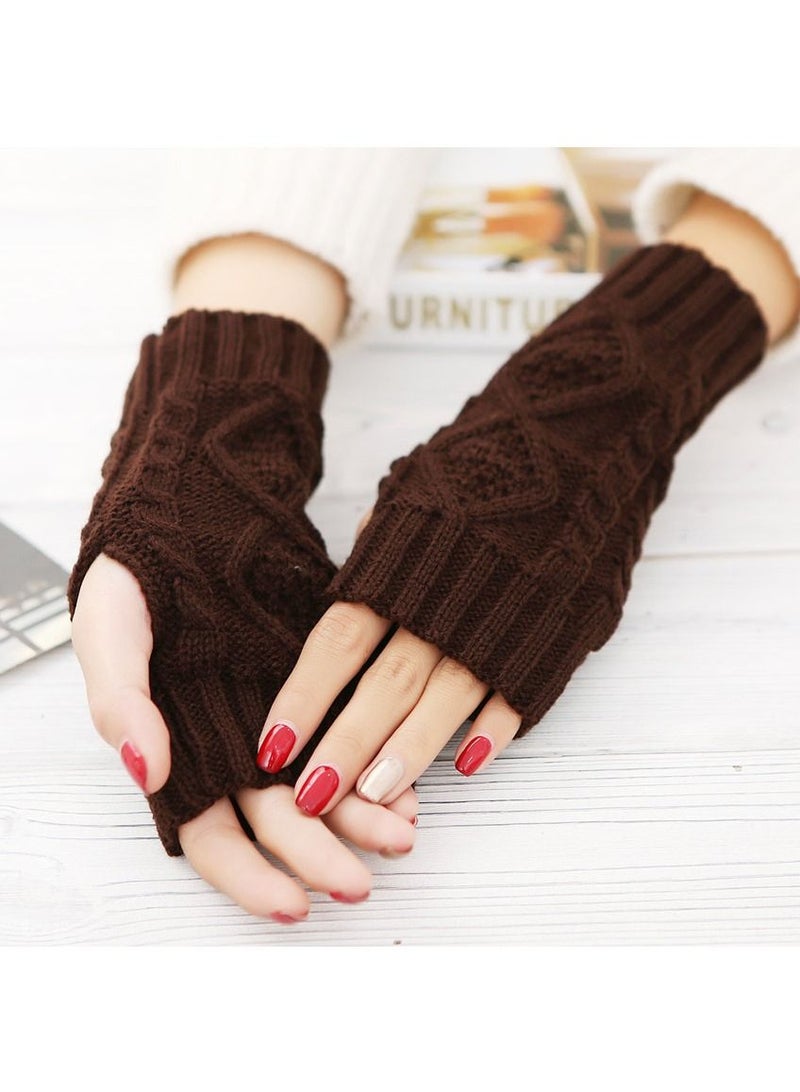 Loquat Fingerless Cotton Polyester Gloves Sleeves 