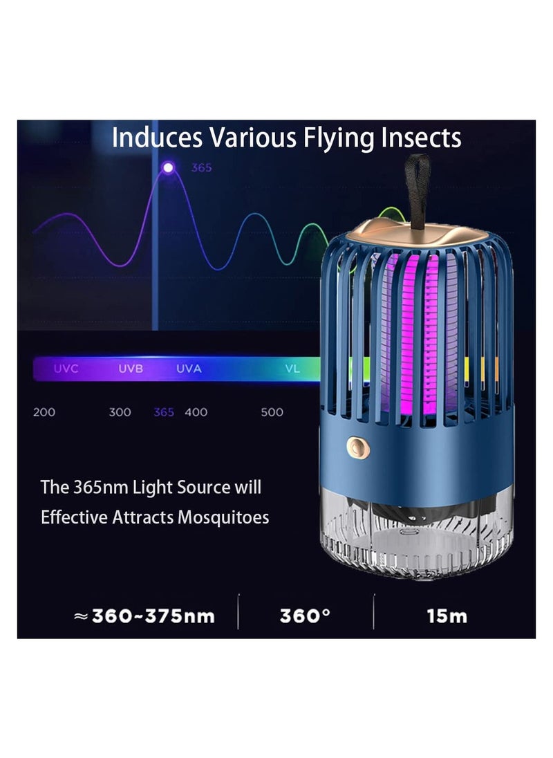 Excefore - Mosquito Killer Lamp, Bug Zapper Mozzie Zapper, Electric Insect Mosquito Killer Light, USB Rechargeable with Double Mode LED/UV, Fly Insect Traps for Indoor and Outdoor Pest Control - Image 1