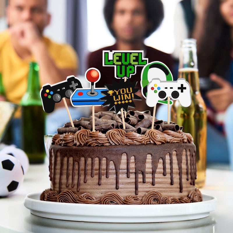 MIAHART 60 Pcs Video Game Themes Cake Toppers 6 Styles Cupcake Picks Decorations for Kids Gaming Birthday Fans Party Favors - Image 4
