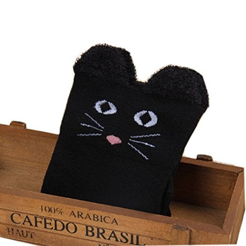 GEOOT Women Cute 3d Cartoon Animal Pattern Thigh Stockings Over Knee High Socks (Black Cat) - Image 3