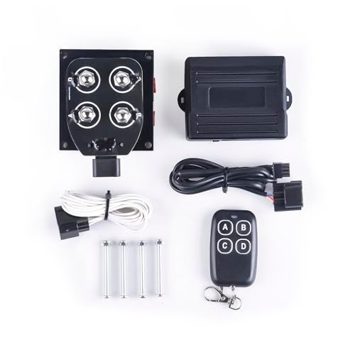 ZHSYMX Universal Air Ride Suspension Manifold Solenoid Valve 1/4 NPT 12V Air Ride Suspension Manifold Bag Controller Valve Pneumatic Shock Absorber With Convenient Remote Controller 0-200psi - Image 1