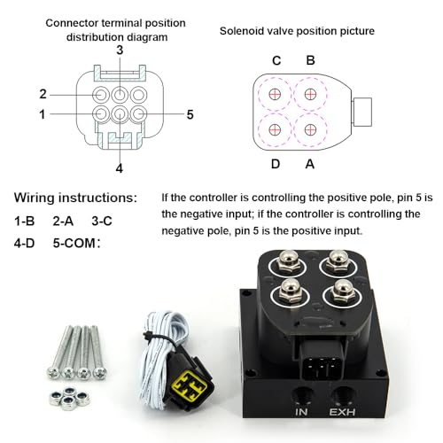 ZHSYMX Universal Air Ride Suspension Manifold Solenoid Valve 1/4 NPT 12V Air Ride Suspension Manifold Bag Controller Valve Pneumatic Shock Absorber With Convenient Remote Controller 0-200psi - Image 2