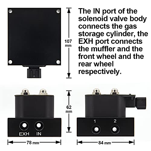 ZHSYMX Universal Air Ride Suspension Manifold Solenoid Valve 1/4 NPT 12V Air Ride Suspension Manifold Bag Controller Valve Pneumatic Shock Absorber With Convenient Remote Controller 0-200psi - Image 3