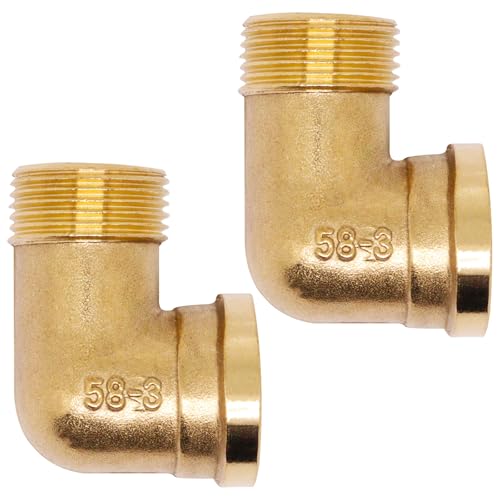 GDFYMI 2pcs Brass Pipe Fitting 90 Degree Elbow 3/4" NPT Male to 3/4" NPT Female Pipe Fittings - Image 1
