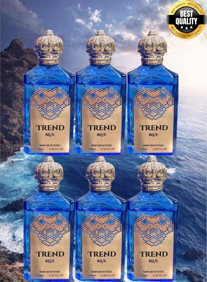 Trend 6 Pieces Trend Blue Perfume EDP 100ML - Image 1