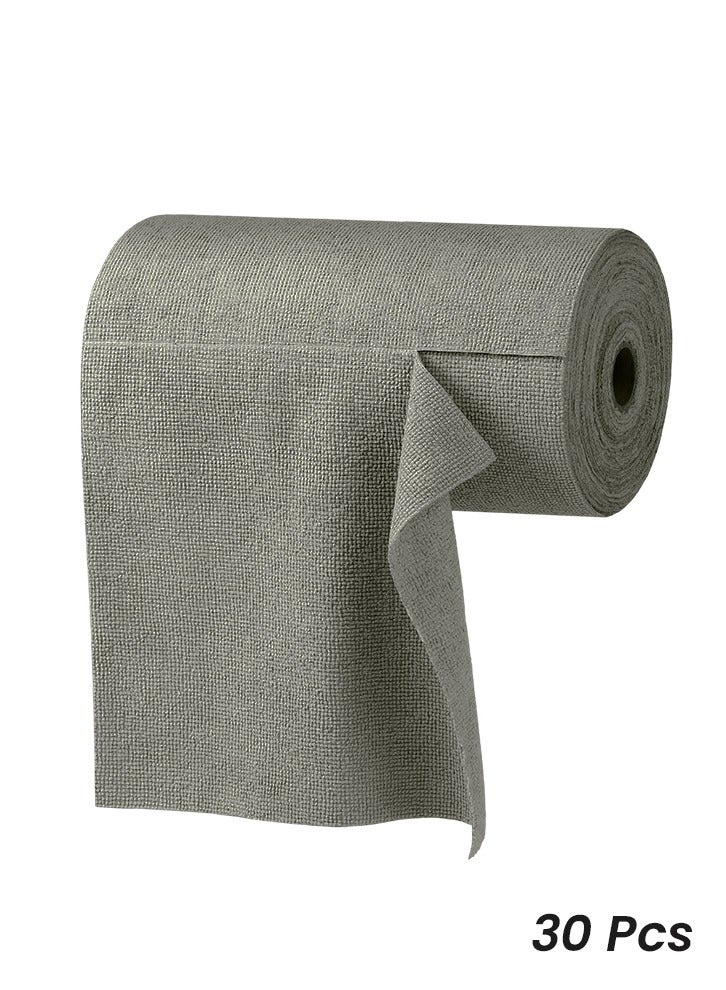 لفافة قماش تنظيف من الألياف الدقيقة، 30 قطعة - فائقة الامتصاص، خالية من الوبر، سريعة الجفاف، قابلة للتمزيق، قابلة لإعادة الاستخدام للمطبخ والمنزل والسيارة والزجاج وتنظيف الأسطح المتعددة (30 × 30 سم) - Image 1