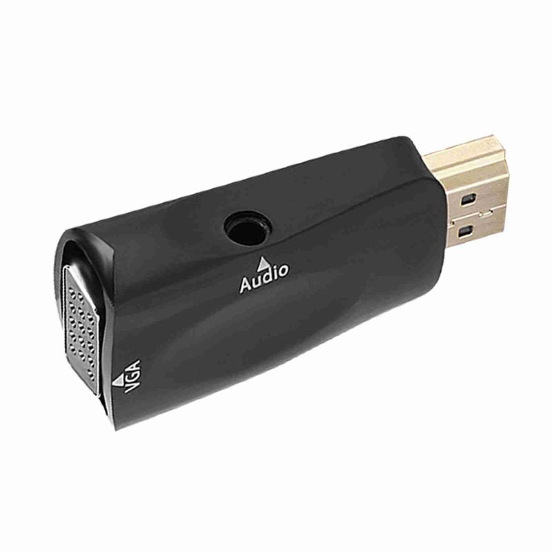 HD 1080P HDMI Female to VGA Female Converter Adapter with 3.5mm Audio Output Cable Black - Image 3