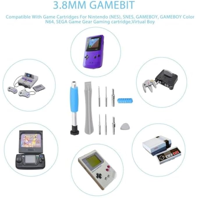 rayihni GAMEBIT SCREWDRIVER SET TORX T8 T6 TRIWING PHILLIPS 3.8MM 4.5MM PRY REPAIR TOOL KIT FOR XBOX SWITCH N64 PS4 NES - Image 3