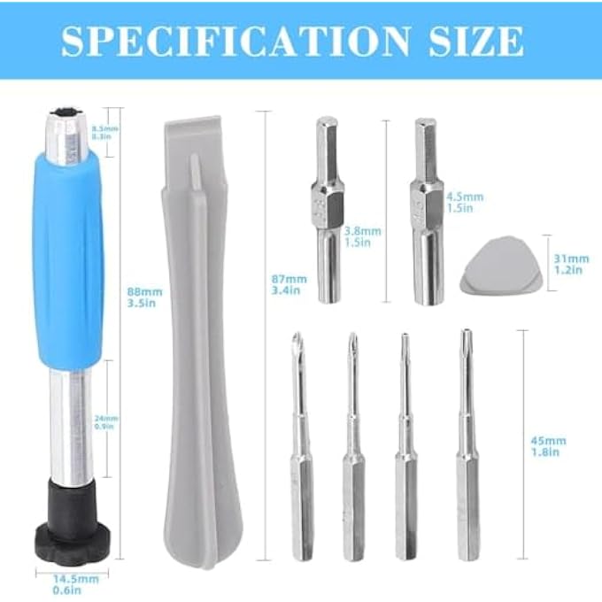 rayihni GAMEBIT SCREWDRIVER SET TORX T8 T6 TRIWING PHILLIPS 3.8MM 4.5MM PRY REPAIR TOOL KIT FOR XBOX SWITCH N64 PS4 NES - Image 2