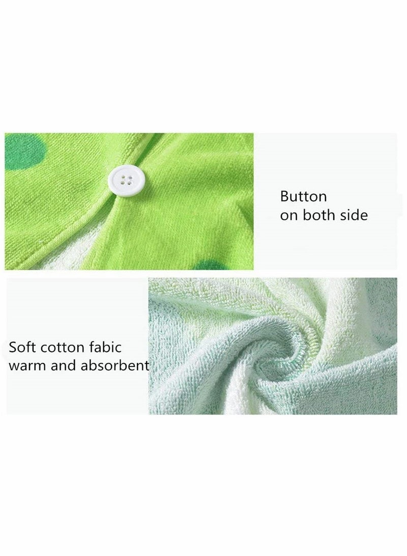 Baby Bathrobe Children Bath Towel Robe Kids Hooded Beach Swimming Poncho Cotton Absorbent Breathable Children's Cartoon Bathrobe Multi Horned Dinosaur Hooded Cloak Bath Towel Robe (Green S) - Image 3