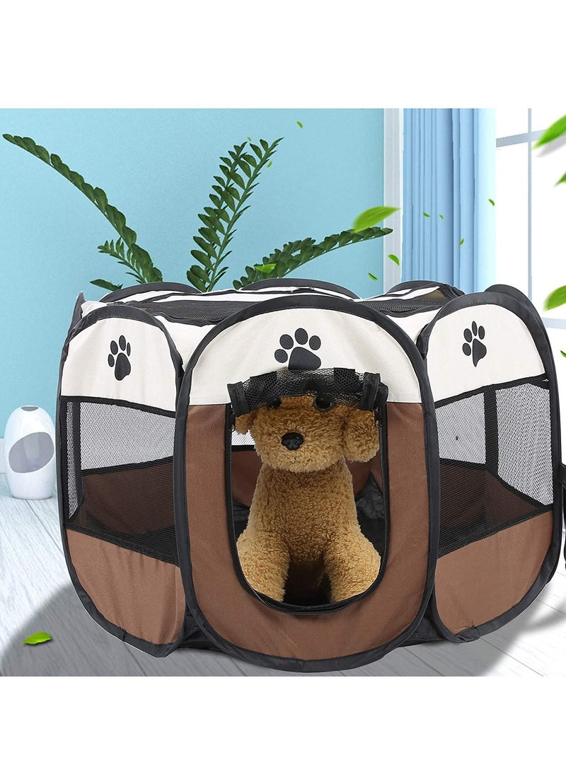 Arabest Portable Pet Playpen, Dog Playpen Foldable Pet Exercise Pen Tents Dog House Playground for Puppy Dog/Cat Indoor Outdoor Travel Camping Use - Image 1