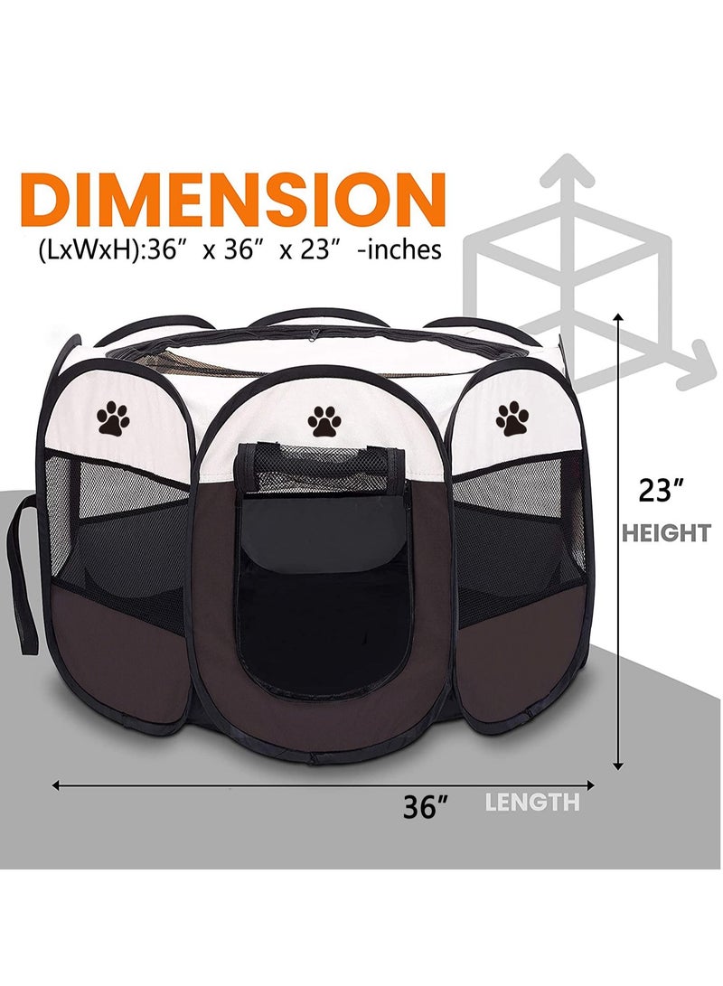 Arabest Portable Pet Playpen, Dog Playpen Foldable Pet Exercise Pen Tents Dog House Playground for Puppy Dog/Cat Indoor Outdoor Travel Camping Use - Image 2