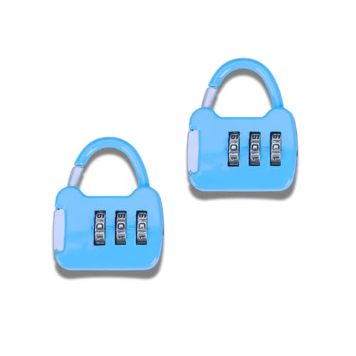 Seven Moon Numeric Combination Security Padlock for Luggage, Backpacks, Suitcases, Briefcases, and Travel Accessories – Durable, Secure, and Convenient – Pack of 2 (Blue) - Image 3