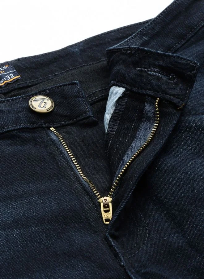 The Indian Garage Co Men Slim Straight Fit Solid Mid-Rise Stretchable Jeans