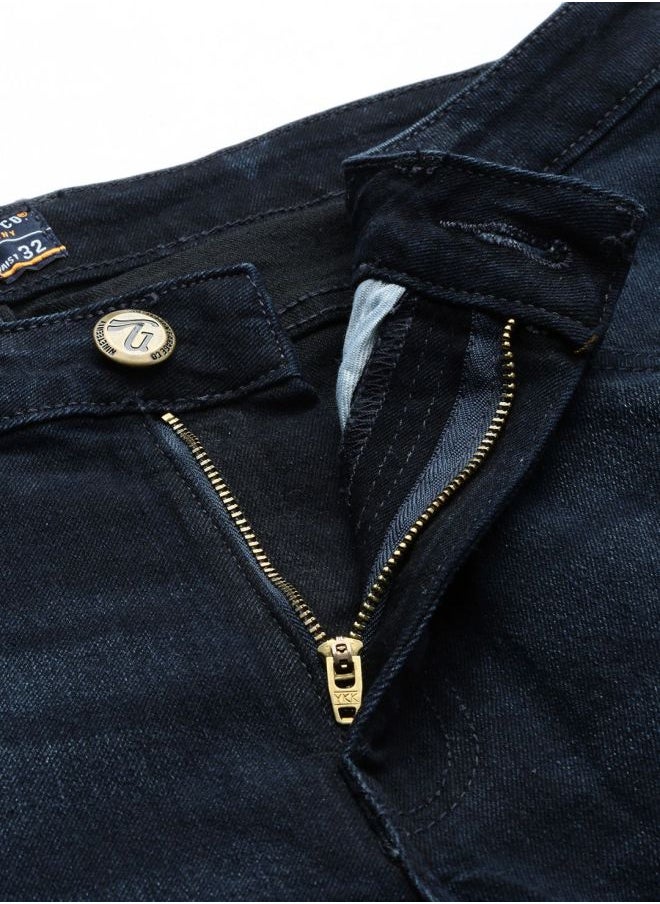 The Indian Garage Co Men Slim Straight Fit Solid Mid-Rise Stretchable Jeans  - Image 3