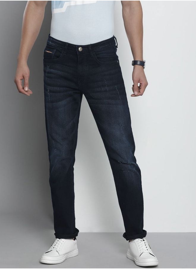 The Indian Garage Co Men Slim Straight Fit Solid Mid-Rise Stretchable Jeans  - Image 2