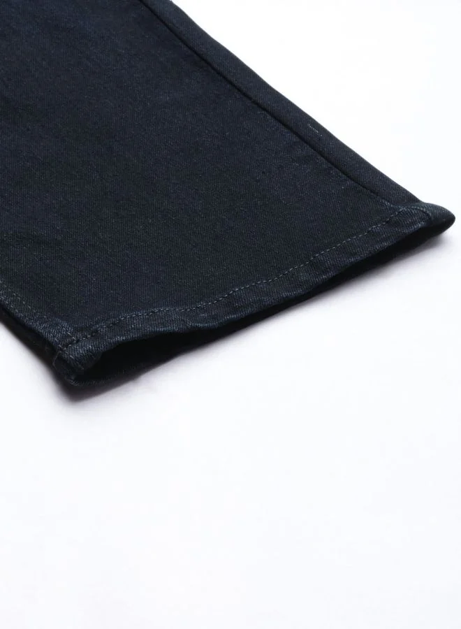 The Indian Garage Co Men Slim Straight Fit Solid Mid-Rise Stretchable Jeans