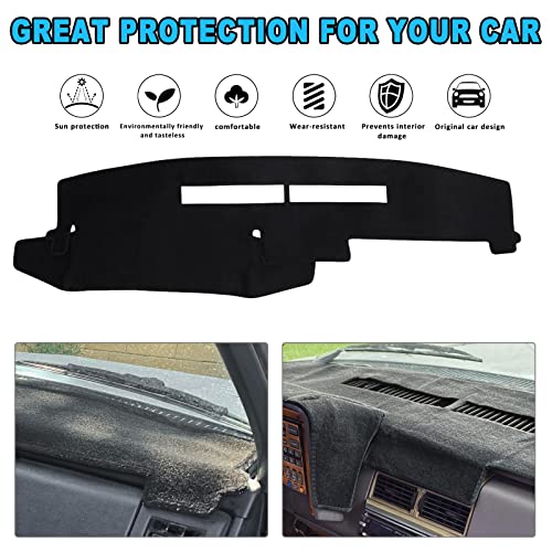 POSAID Dashboard Dash Cover for 1988-1994 Chevy Chevrolet Silverado Suburban Blazer/GMC Sierra C1500 C2500 C3500 K1500 K2500 K3500 Pickup Truck Interior Dash Protector Cover Mat,Black - Image 3