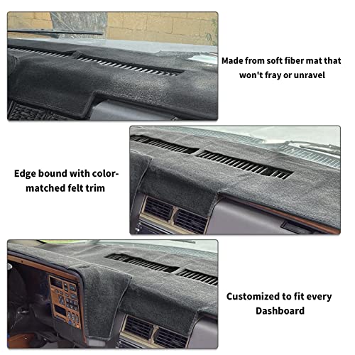 POSAID Dashboard Dash Cover for 1988-1994 Chevy Chevrolet Silverado Suburban Blazer/GMC Sierra C1500 C2500 C3500 K1500 K2500 K3500 Pickup Truck Interior Dash Protector Cover Mat,Black - Image 5