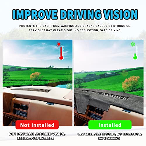 POSAID Dashboard Dash Cover for 1988-1994 Chevy Chevrolet Silverado Suburban Blazer/GMC Sierra C1500 C2500 C3500 K1500 K2500 K3500 Pickup Truck Interior Dash Protector Cover Mat,Black - Image 4