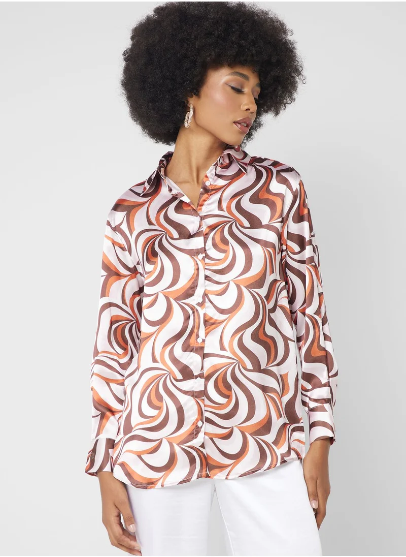 ELLA Printed Button Down Shirt