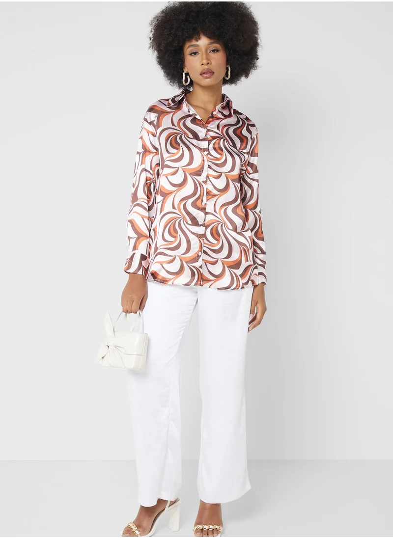 ELLA Printed Button Down Shirt